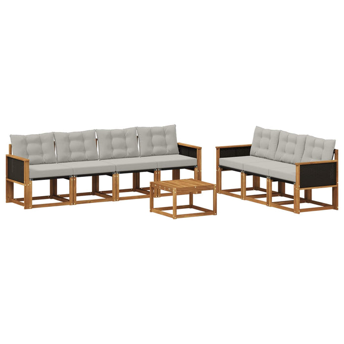 Set de canapele de exterior 8 pcs Natural și gri deschis WALTI