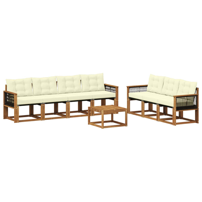 Set de canapele de exterior cu pernă 8 pcs Natural și Crem WALTI