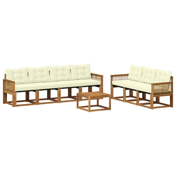 Set de canapele de exterior cu pernă 8 pcs Natural și Crem WALTI