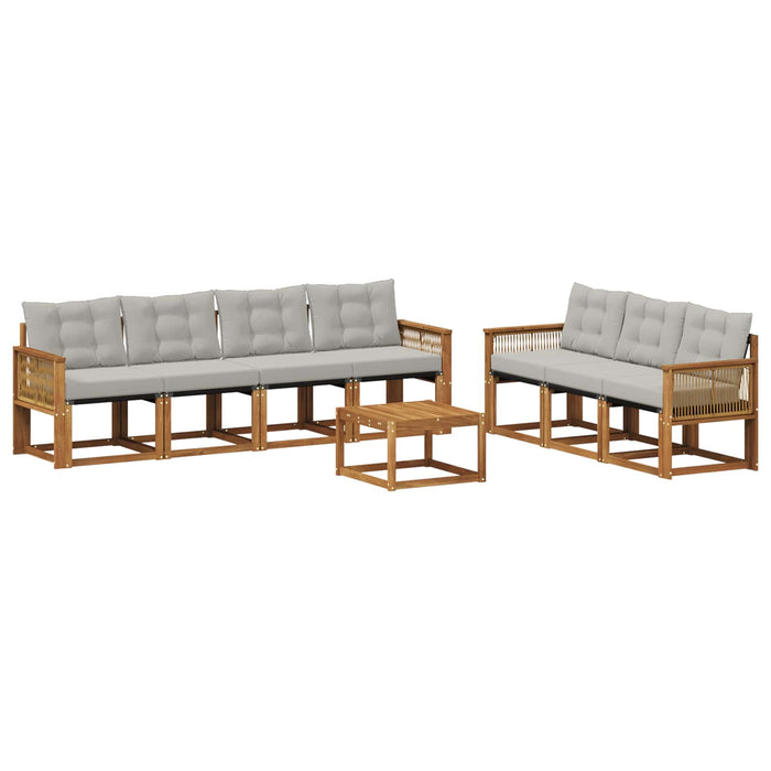 Set de canapele de exterior 8 pcs Natural și gri deschis WALTI
