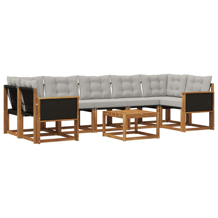 Set de canapele de exterior 8 pcs Natural și gri deschis WALTI