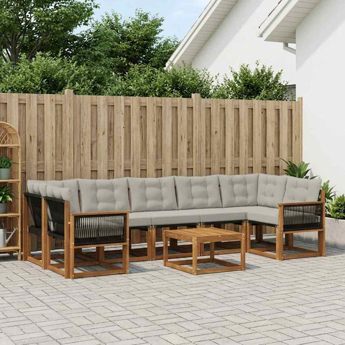 Set de canapele de exterior 8 pcs Natural și gri deschis WALTI