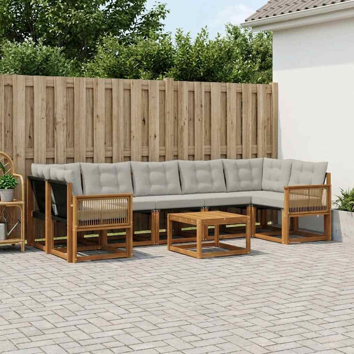 Set de canapele de exterior 8 pcs Natural și gri deschis WALTI