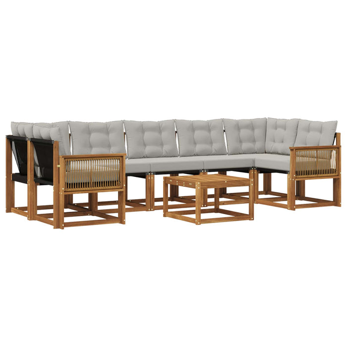 Set de canapele de exterior 8 pcs Natural și gri deschis WALTI