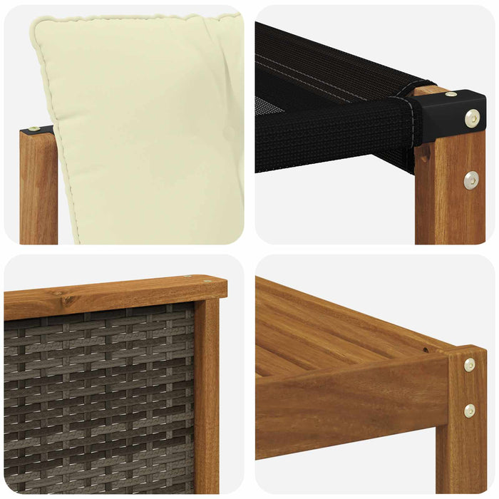 Set de canapele de exterior cu pernă 9 pcs Natural și Crem WALTI
