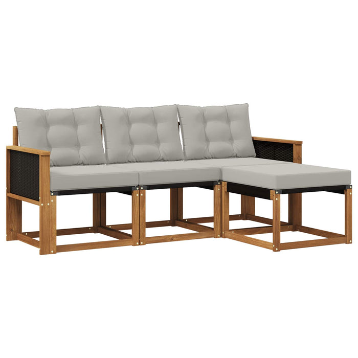 Set de canapele de exterior 4 pcs Natural și gri deschis WALTI