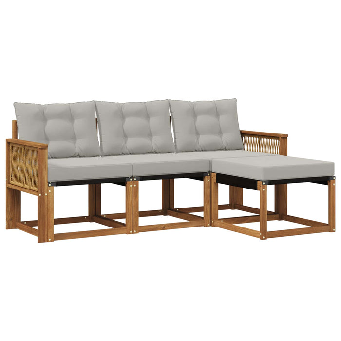 Set de canapele de exterior 4 pcs Natural și gri deschis WALTI