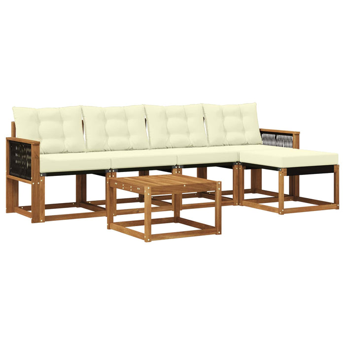 Set de canapele de exterior cu pernă 6 pcs Natural și Crem WALTI