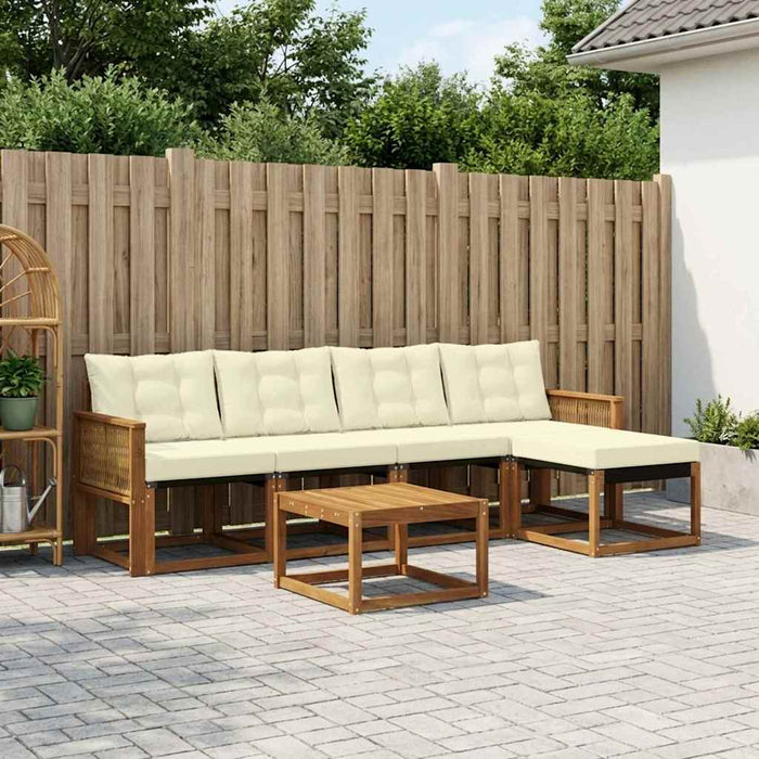 Set de canapele de exterior cu pernă 6 pcs Natural și Crem WALTI