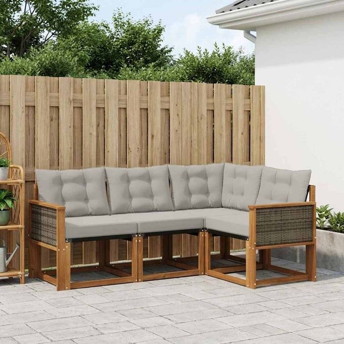 Set de canapele de exterior 4 pcs Natural și gri deschis WALTI