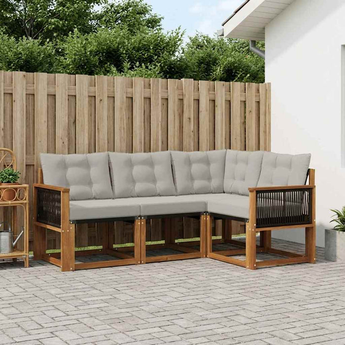 Set de canapele de exterior 4 pcs Natural și gri deschis WALTI