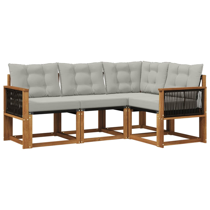 Set de canapele de exterior 4 pcs Natural și gri deschis WALTI
