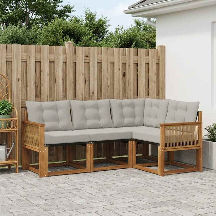 Set de canapele de exterior 4 pcs Natural și gri deschis WALTI