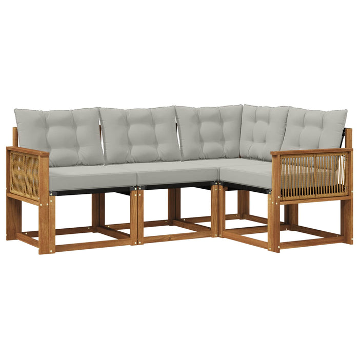 Set de canapele de exterior 4 pcs Natural și gri deschis WALTI