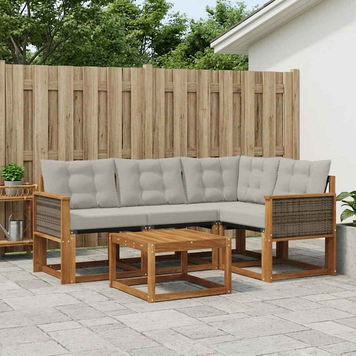 Set de canapele de exterior 5 pcs Natural și gri deschis WALTI