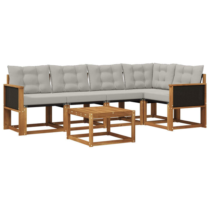 Set de canapele de exterior 6 pcs Natural și gri deschis WALTI