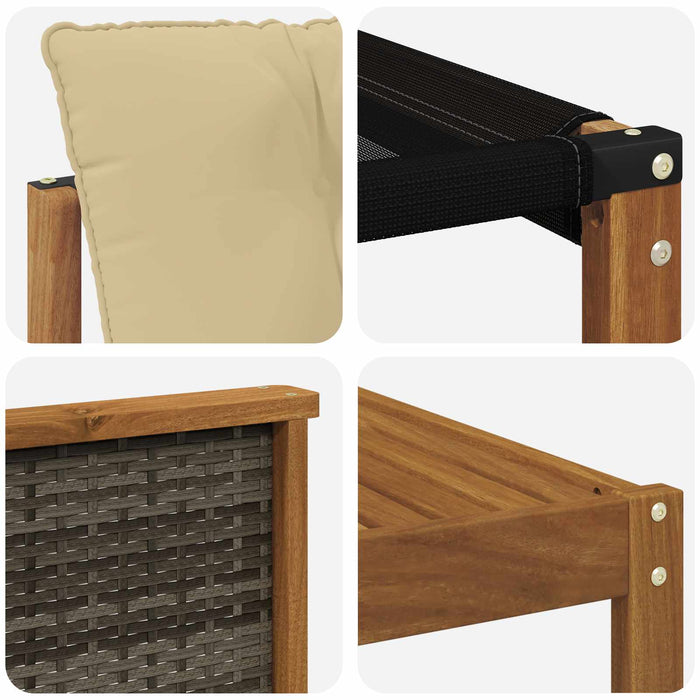 Set de canapele de exterior cu pernă 6 pcs Natural și Bej WALTI