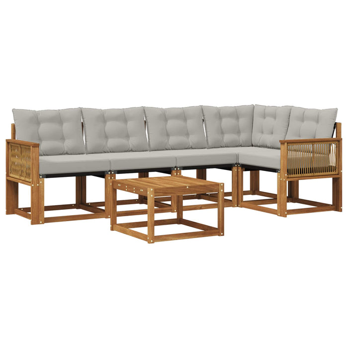 Set de canapele de exterior 6 pcs Natural și gri deschis WALTI