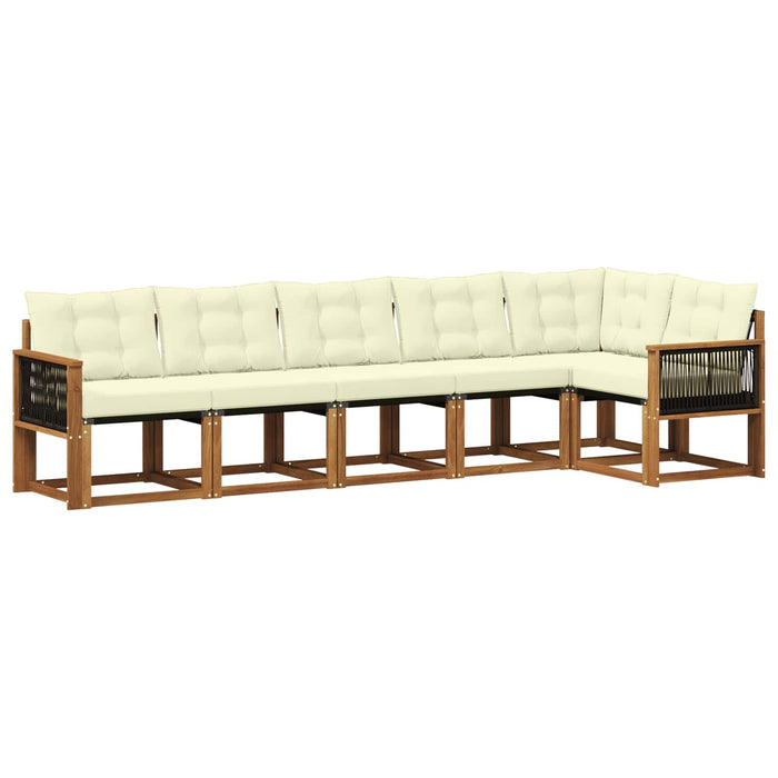 Set de canapele de exterior cu pernă 6 pcs Natural și Crem WALTI