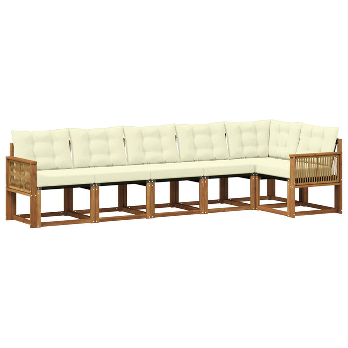 Set de canapele de exterior cu pernă 6 pcs Natural și Crem WALTI