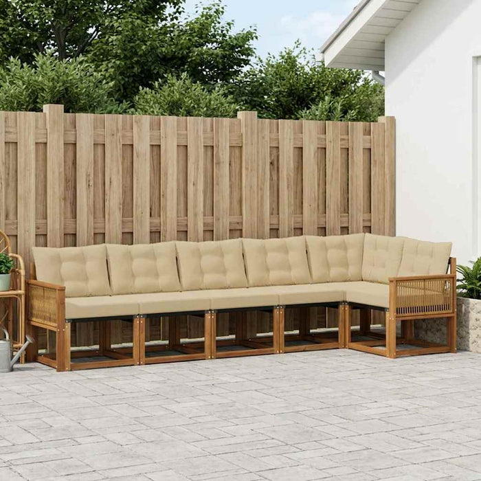 Set de canapele de exterior 6 pcs Natural și Bej WALTI
