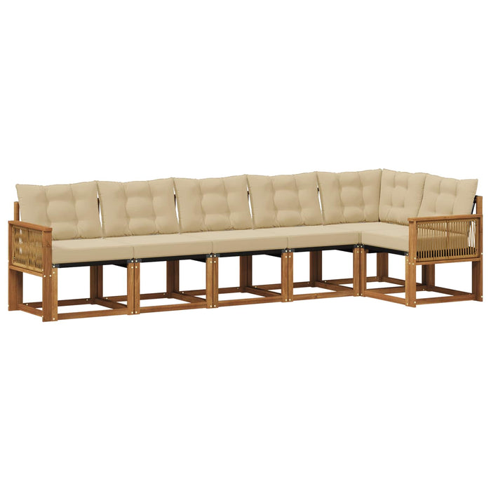 Set de canapele de exterior 6 pcs Natural și Bej WALTI