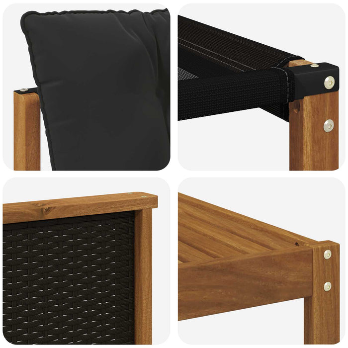 Set de canapele de exterior cu pernă 7 pcs Natural și Negru WALTI