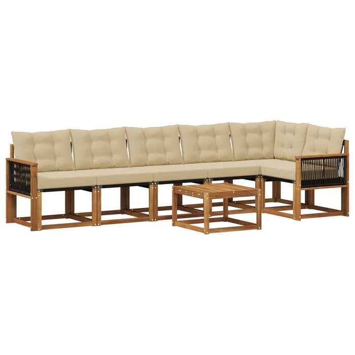 Set de canapele de exterior cu pernă 7 pcs Natural și Bej WALTI