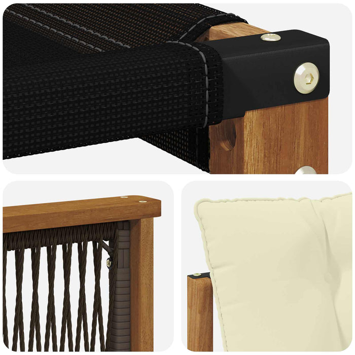 Set de canapele de exterior cu pernă 7 pcs Natural și Crem WALTI