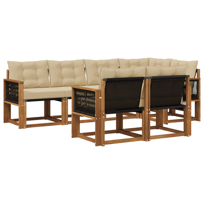 Set de canapele de exterior cu pernă 7 pcs Natural și Bej WALTI