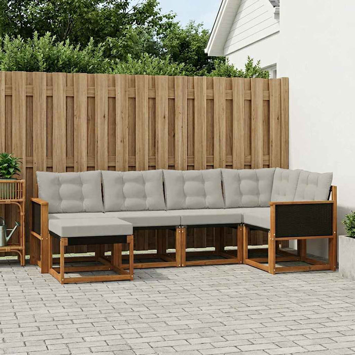 Set de canapele de exterior 6 pcs Natural și gri deschis WALTI