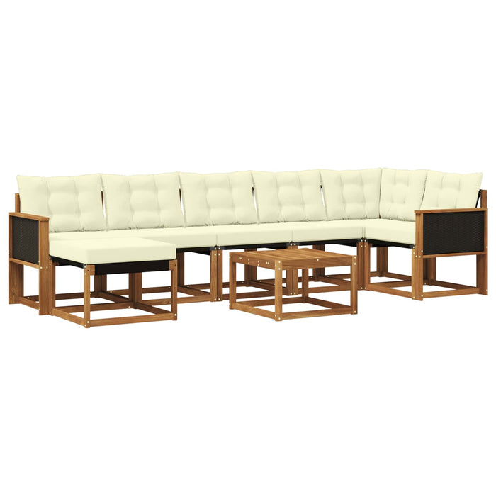 Set de canapele de exterior cu pernă 8 pcs Natural și Crem WALTI