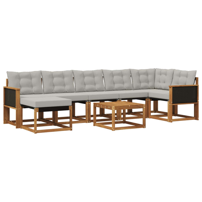 Set de canapele de exterior 8 pcs Natural și gri deschis WALTI