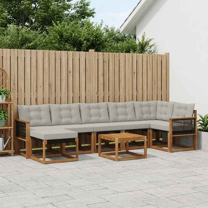 Set de canapele de exterior 8 pcs Natural și gri deschis WALTI