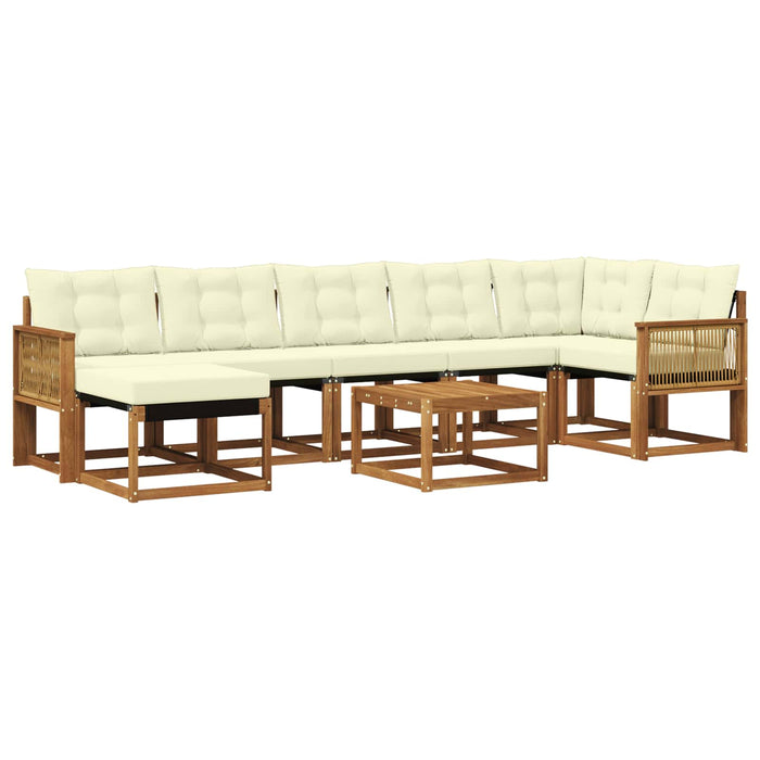 Set de canapele de exterior cu pernă 8 pcs Natural și Crem WALTI