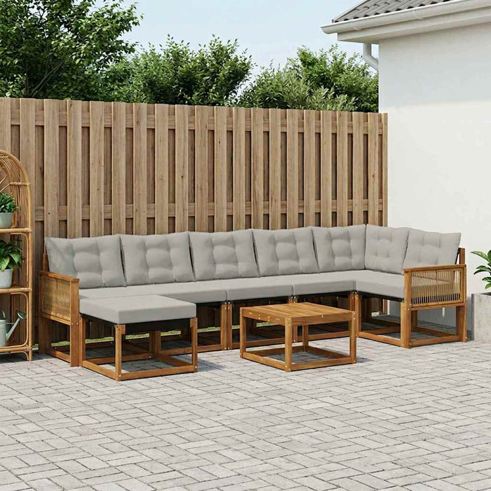 Set de canapele de exterior 8 pcs Natural și gri deschis WALTI