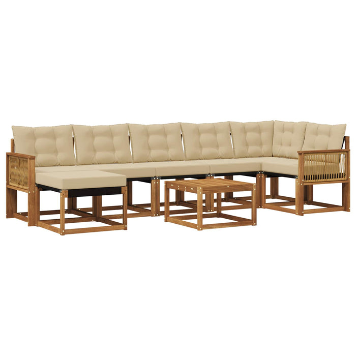 Set de canapele de exterior cu pernă 8 pcs Natural și Bej WALTI