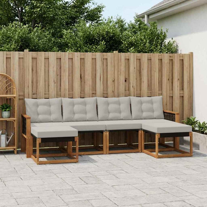 Set de canapele de exterior 6 pcs Natural și gri deschis WALTI