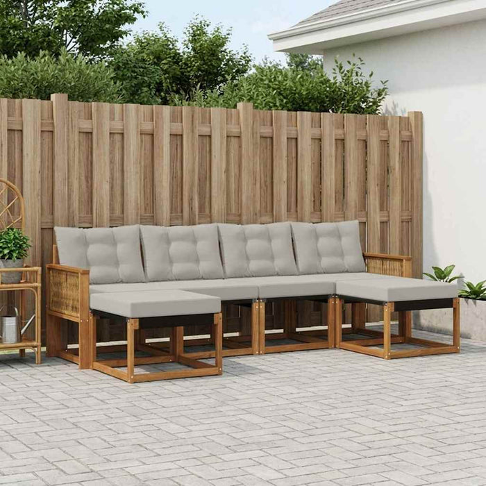Set de canapele de exterior 6 pcs Natural și gri deschis WALTI