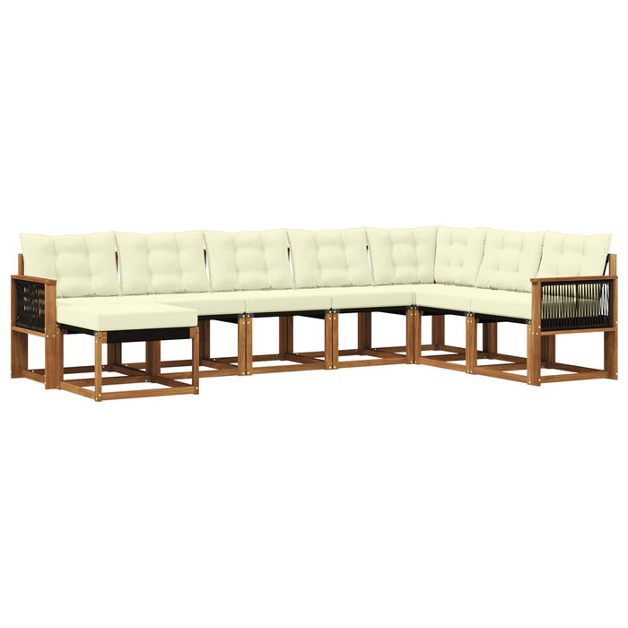 Set de canapele de exterior cu pernă 8 pcs Natural și Crem WALTI