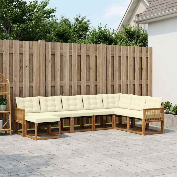 Set de canapele de exterior 8 pcs Natural și Crem WALTI