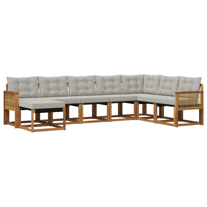 Set de canapele de exterior 8 pcs Natural și gri deschis WALTI