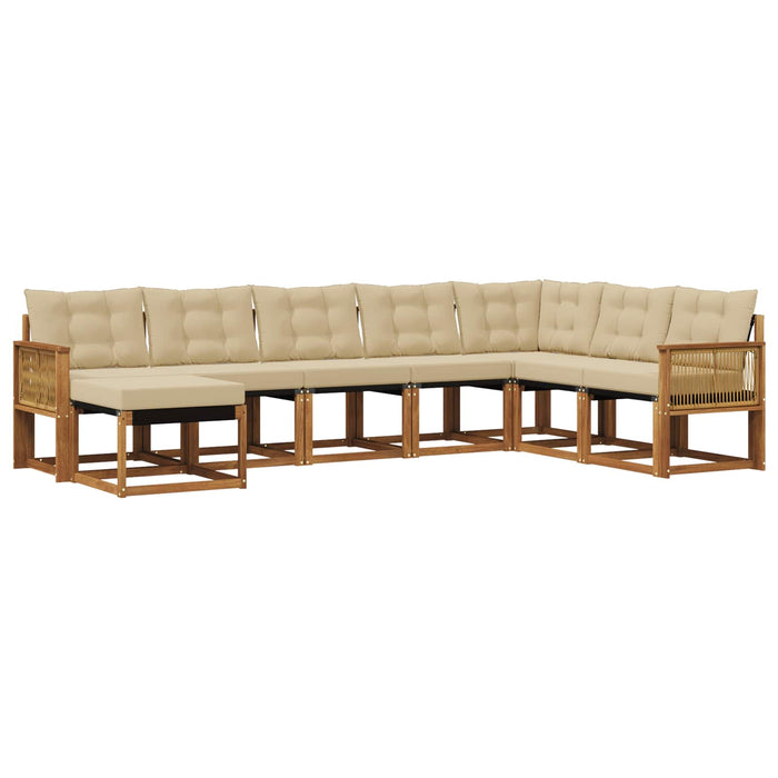 Set de canapele de exterior 8 pcs Natural și Bej WALTI