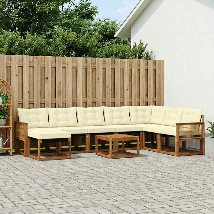 Set de canapele de exterior 9 pcs Natural și Crem WALTI