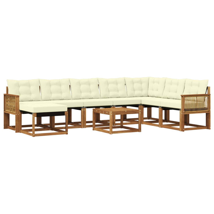 Set de canapele de exterior 9 pcs Natural și Crem WALTI