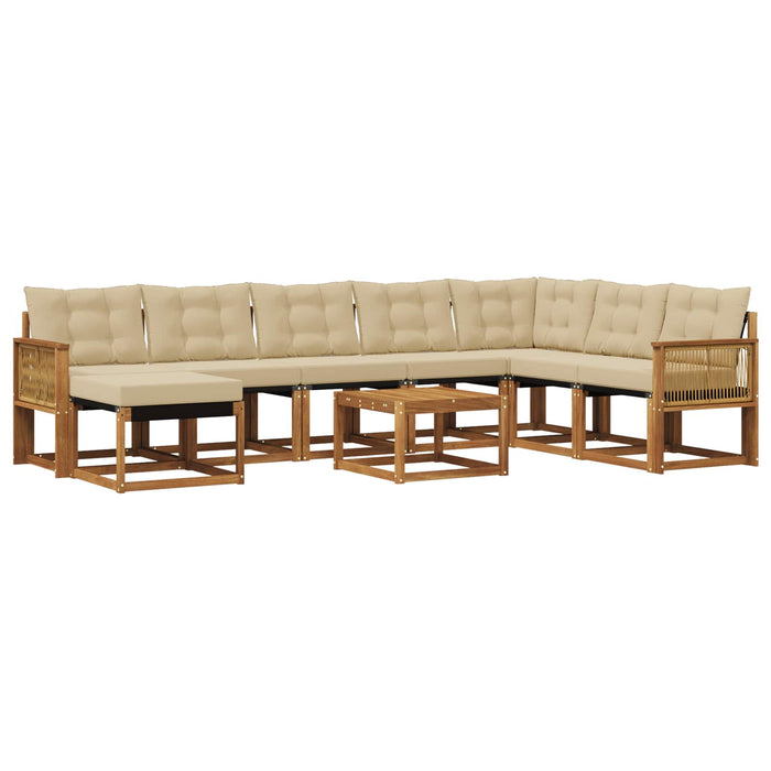 Set de canapele de exterior 9 pcs Natural și Bej WALTI