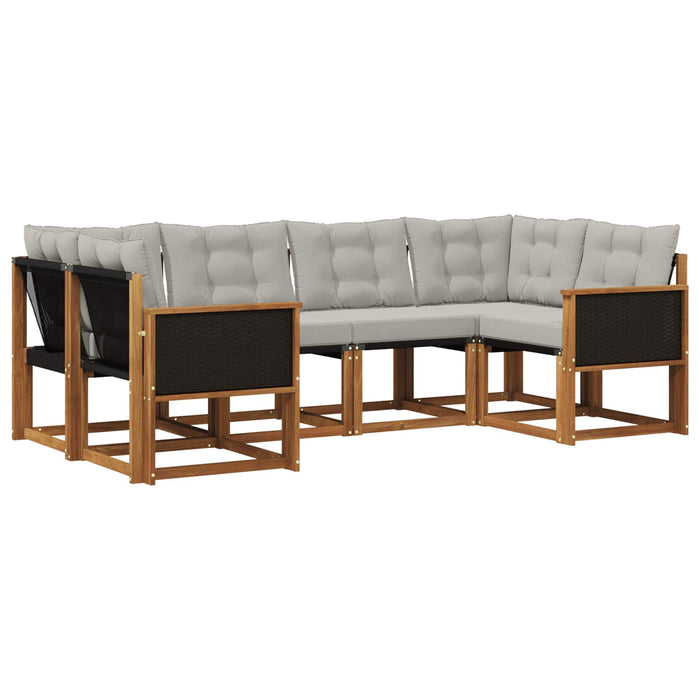 Set de canapele de exterior 6 pcs Natural și Gri deschis WALTI