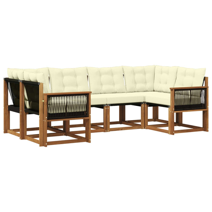 Set de canapele de exterior cu pernă 6 pcs Natural și Crem WALTI