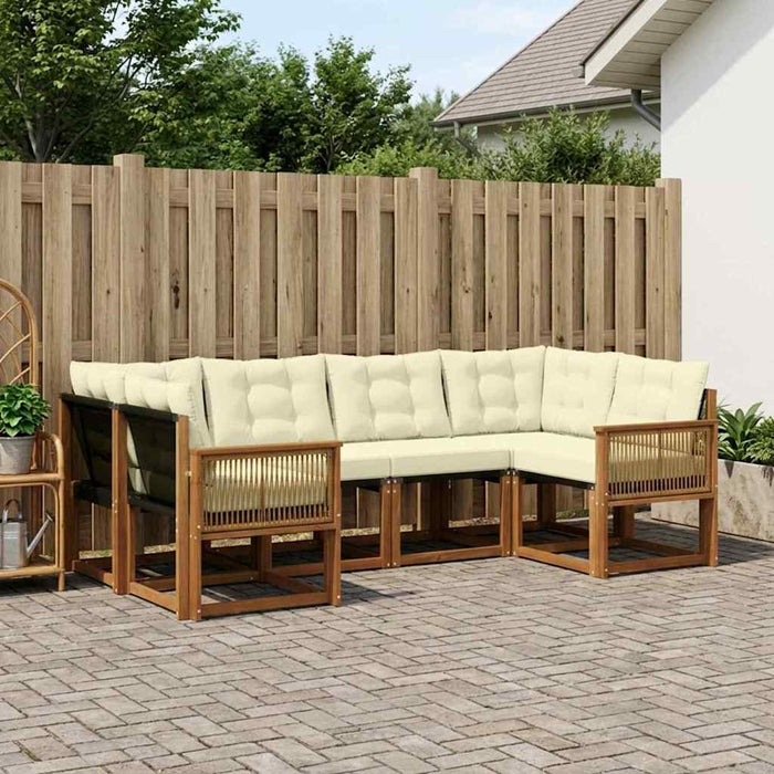 Set de canapele de exterior 6 pcs Natural și Crem WALTI