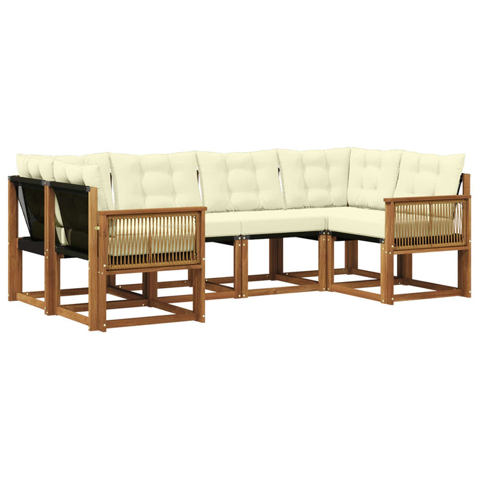 Set de canapele de exterior 6 pcs Natural și Crem WALTI